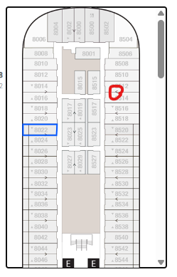 ディズニークルーズの客室地図