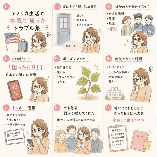 アメリカでのトラブル漫画