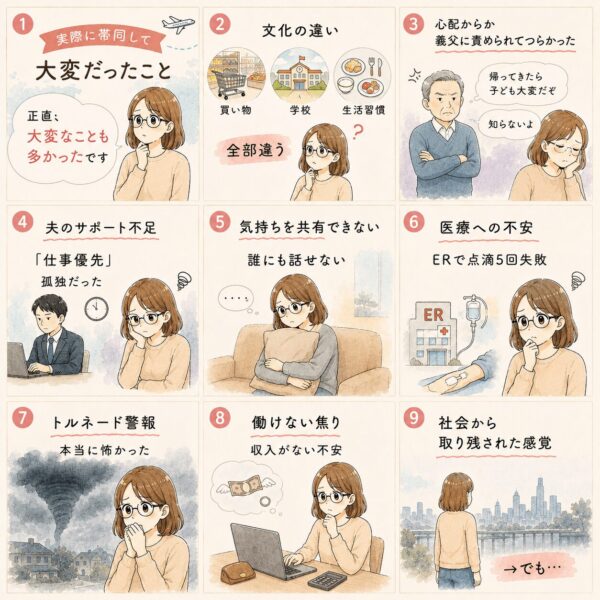 海外帯同で大変だったこと漫画