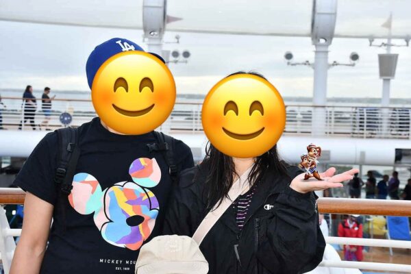 ディズニークルーズのキャラクター合成写真