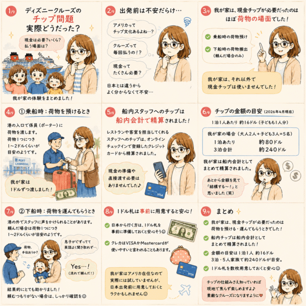 ディズニークルーズチップ漫画