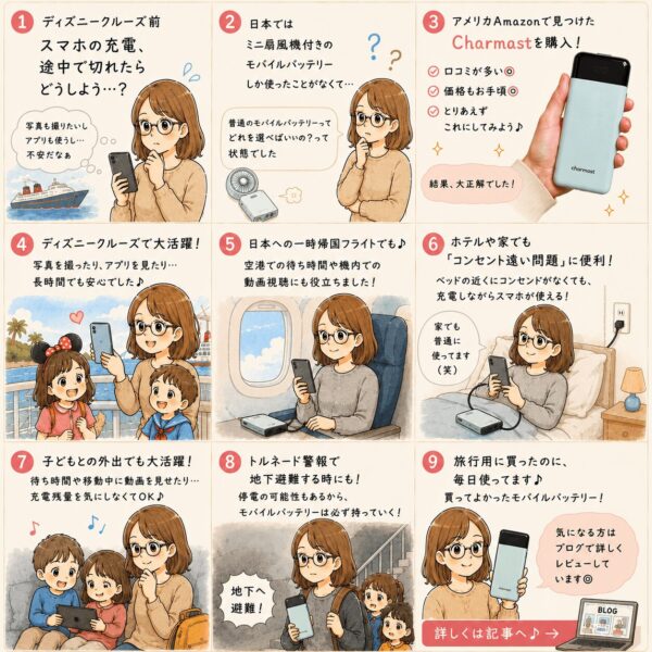 Charmastモバイルバッテリーレビュー漫画