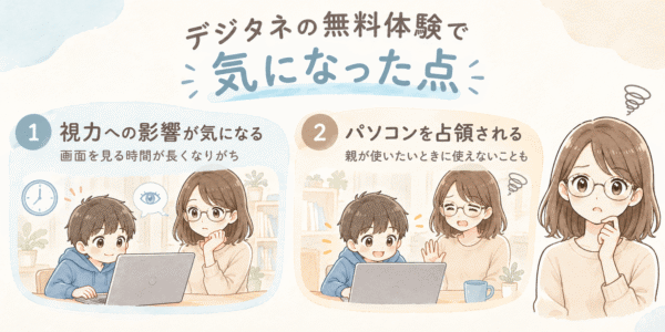 デジタネ無料体験で気になった点